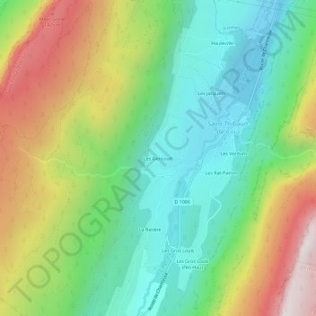 Topografische kaart Les Gencourt, hoogte, reliëf