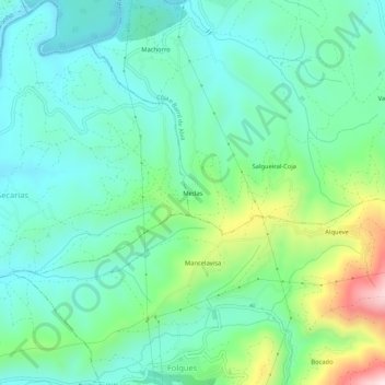 Topografische kaart Medas, hoogte, reliëf