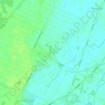 Topografische kaart Renazzo, hoogte, reliëf