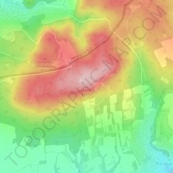 Topografische kaart Litermont, hoogte, reliëf
