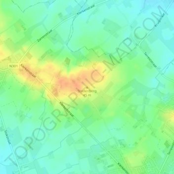 Topografische kaart Stadenberg, hoogte, reliëf