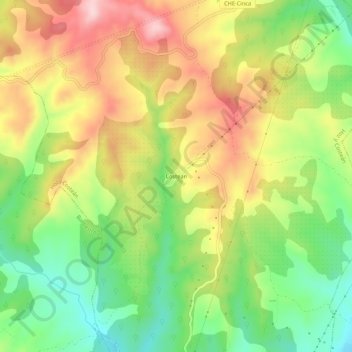 Topografische kaart Costean, hoogte, reliëf