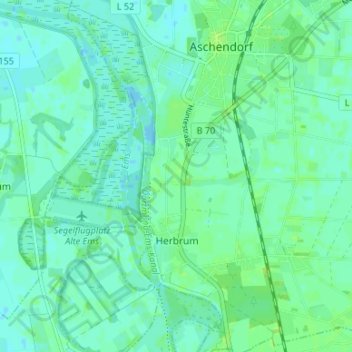Topografische kaart Nienhaus, hoogte, reliëf