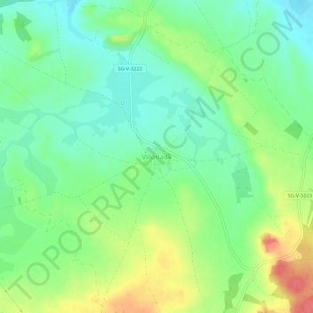 Topografische kaart Villoslada, hoogte, reliëf