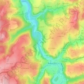 Topografische kaart Le Got Barbat, hoogte, reliëf