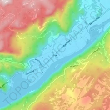 Topografische kaart Øye, hoogte, reliëf