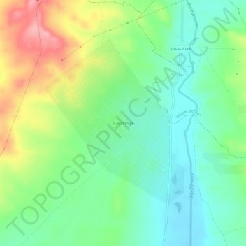 Topografische kaart Casalonga, hoogte, reliëf