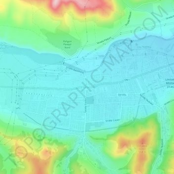 Topografische kaart Florești, hoogte, reliëf