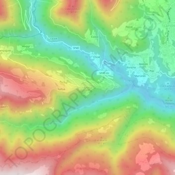 Topografische kaart Arina, hoogte, reliëf