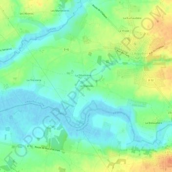 Topografische kaart La Filatoire, hoogte, reliëf