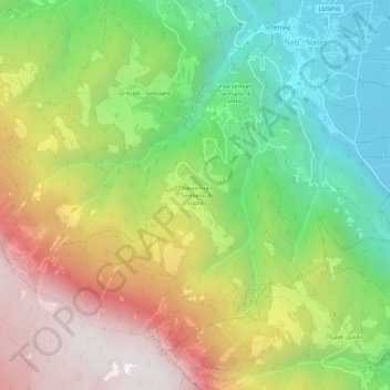 Topografische kaart Obersirmian, hoogte, reliëf