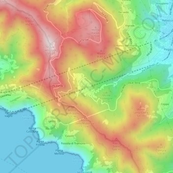 Topografische kaart Biassa, hoogte, reliëf