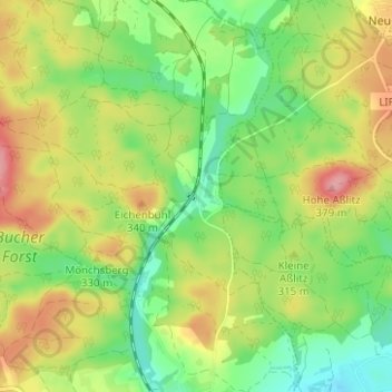 Topografische kaart Seehof, hoogte, reliëf