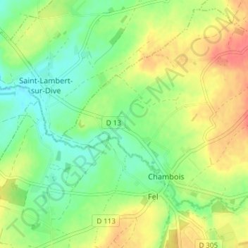 Topografische kaart Moissy, hoogte, reliëf