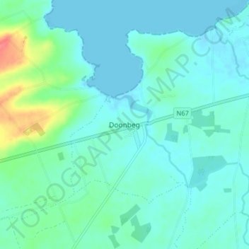 Topografische kaart Doonbeg, hoogte, reliëf