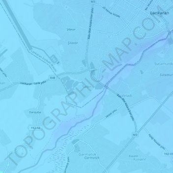 Topografische kaart Səbir, hoogte, reliëf