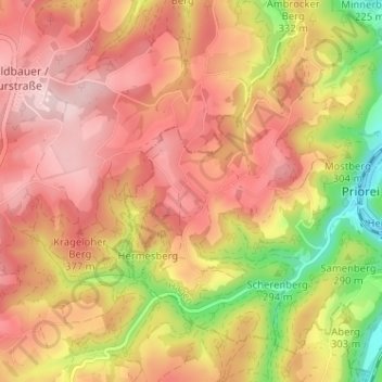 Topografische kaart Kalthausen, hoogte, reliëf