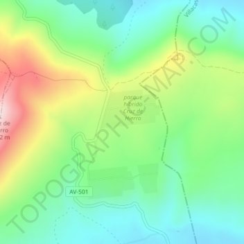 Topografische kaart Los Navazos, hoogte, reliëf
