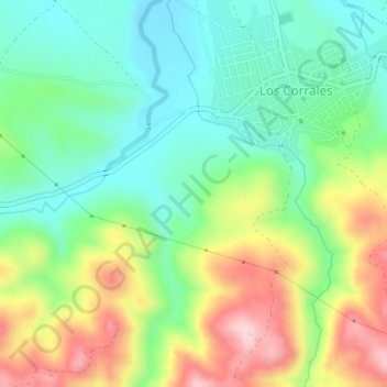 Topografische kaart El Encinar, hoogte, reliëf