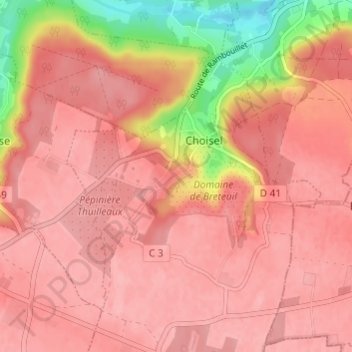 Topografische kaart La Ferté, hoogte, reliëf