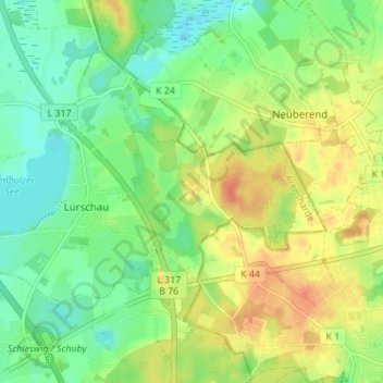 Topografische kaart Falkenberg, hoogte, reliëf