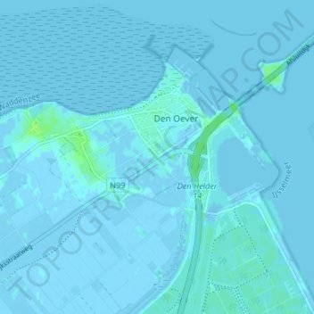 Topografische kaart De Gest, hoogte, reliëf