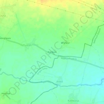 Topografische kaart Bor Baori, hoogte, reliëf