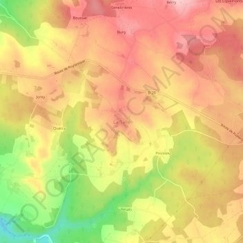 Topografische kaart La Salle, hoogte, reliëf