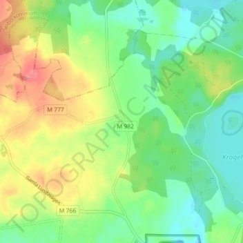 Topografische kaart Killeröd, hoogte, reliëf
