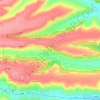 Topografische kaart Șumandra, hoogte, reliëf