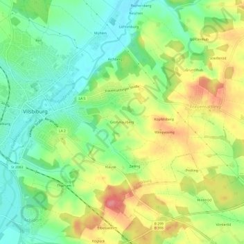 Topografische kaart Großmaulberg, hoogte, reliëf