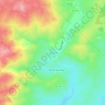 Topografische kaart Guadalupe, hoogte, reliëf