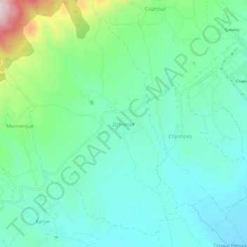 Topografische kaart Dubnica, hoogte, reliëf