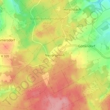 Topografische kaart Neuärgerniß, hoogte, reliëf