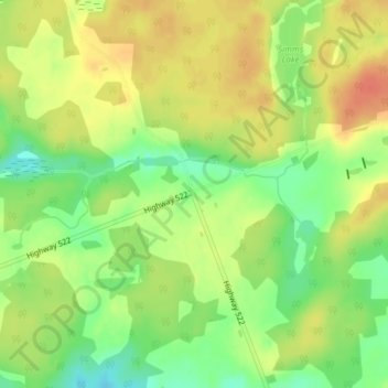 Topografische kaart Loring, hoogte, reliëf
