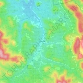 Topografische kaart Roc de Barry, hoogte, reliëf