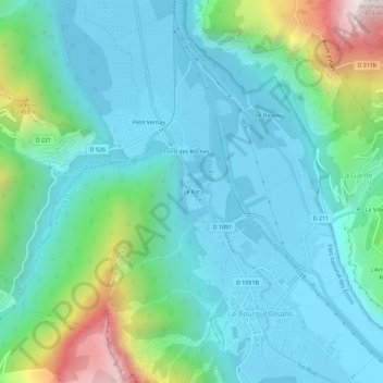 Topografische kaart Le Rat, hoogte, reliëf