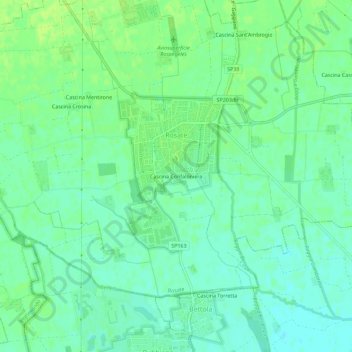 Topografische kaart Cascina Confaloniera, hoogte, reliëf