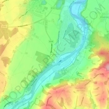 Topografische kaart Pichlern, hoogte, reliëf