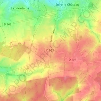 Topografische kaart L'Épine, hoogte, reliëf