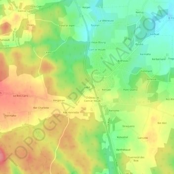 Topografische kaart Gabit, hoogte, reliëf
