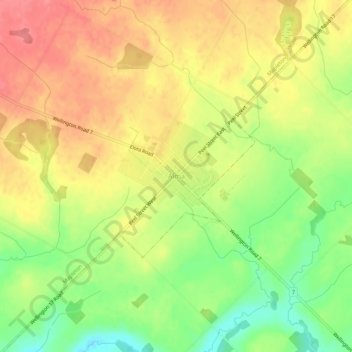 Topografische kaart Alma, hoogte, reliëf