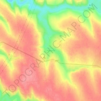 Topografische kaart Pietreni, hoogte, reliëf