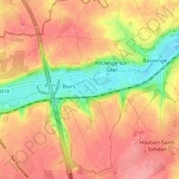 Topografische kaart Once, hoogte, reliëf