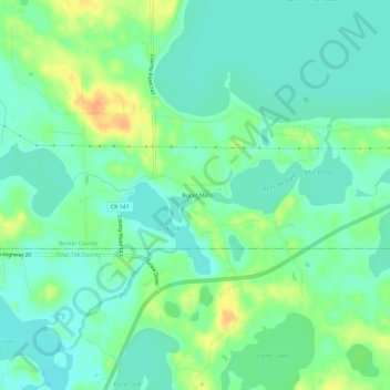 Topografische kaart Bucks Mill, hoogte, reliëf