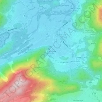 Topografische kaart Hamprechtsau, hoogte, reliëf