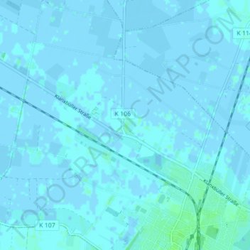 Topografische kaart Langstoft, hoogte, reliëf