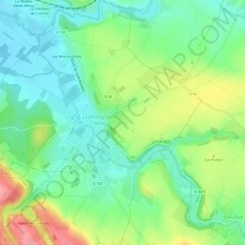 Topografische kaart Le Champ du Parc, hoogte, reliëf