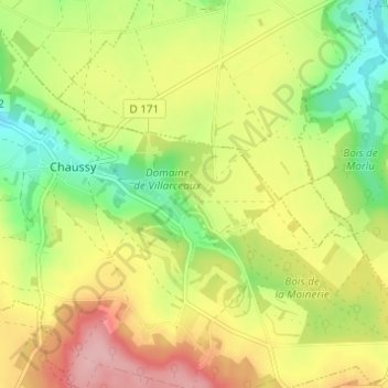 Topografische kaart La Bergerie, hoogte, reliëf