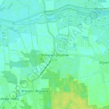 Topografische kaart Striesow, hoogte, reliëf